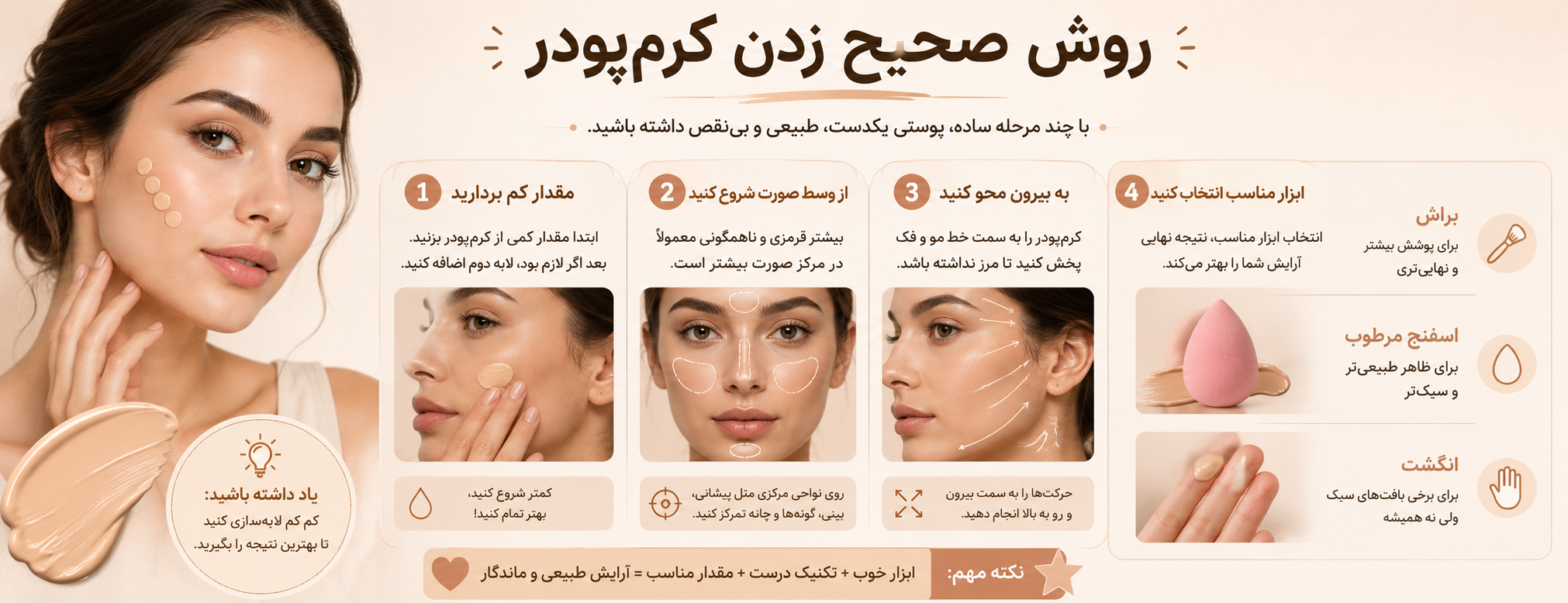 روش صحیح زدن کرم‌پودر